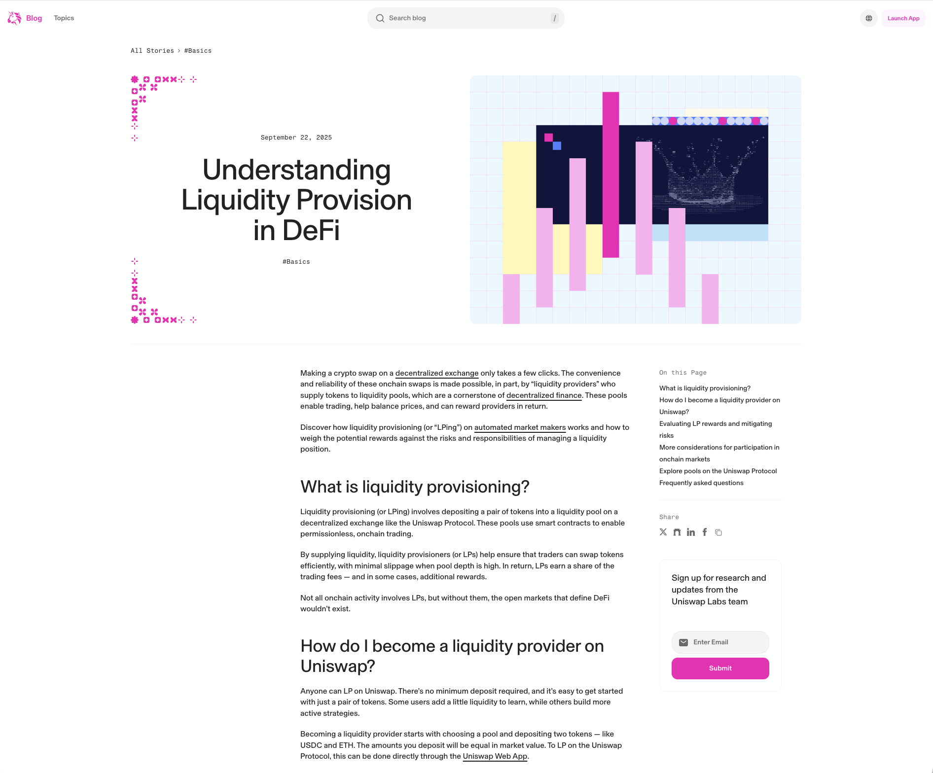 Screengrab from article on Uniswap Labs' blog